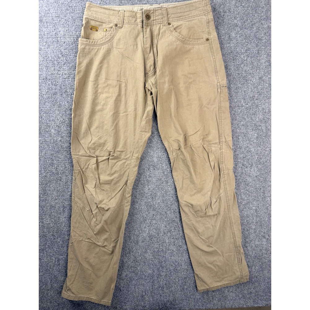 Kuhl Rydr Pants Mens 32x32 Khaki Tan Cotton Tactical Hiking Workwear Stained